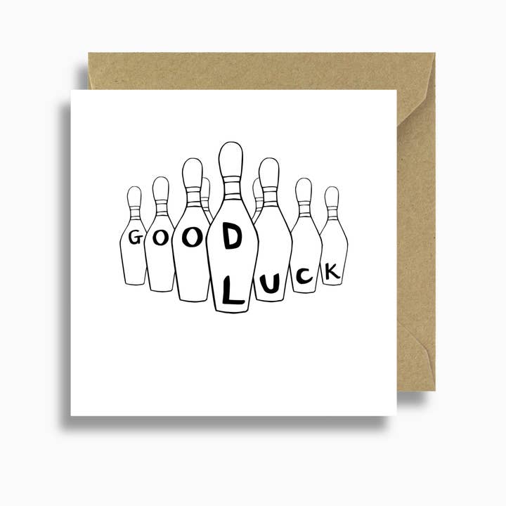 Tarjeta Good Luck Bowling Pins para venta al por mayor de Lizzie Chancellor