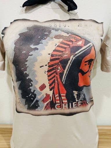 Chief Burnt Paper on Natural Crew / Western / Rodeo for wholesale by Bling-A-GoGo, LLC