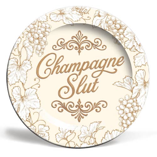 Plates 'Champagne Slut' by Lilly Rose for wholesale by ART WOW