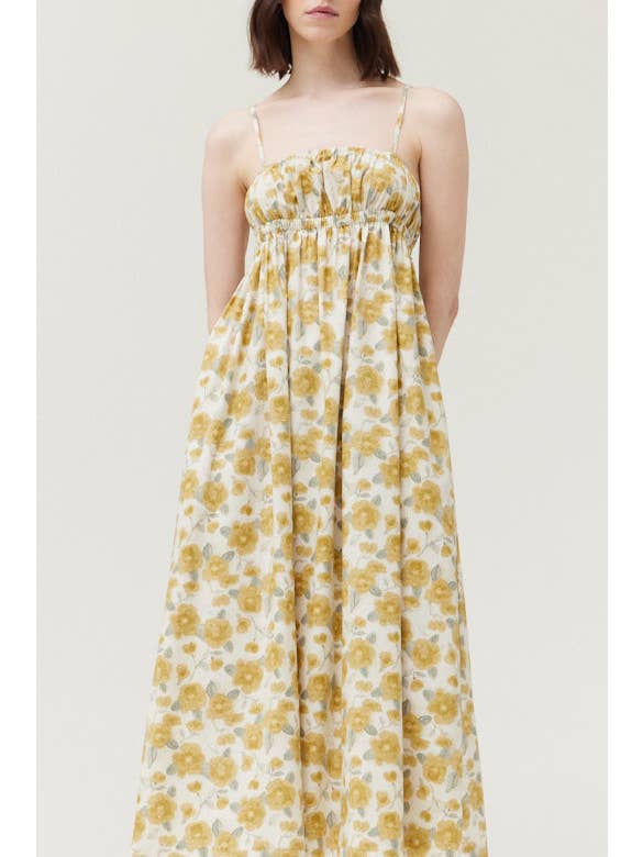 Grade & Gather - Wholesale Dress - Women's - 61227 -Â HIGH WAIST SPAGHETTI TANK DRESS