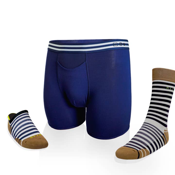 The Captain Nautical Navy Men's Underwear Set for wholesale by Related Garments