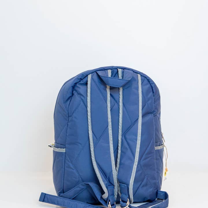 Blue Quilted Backpack for wholesale on Faire2