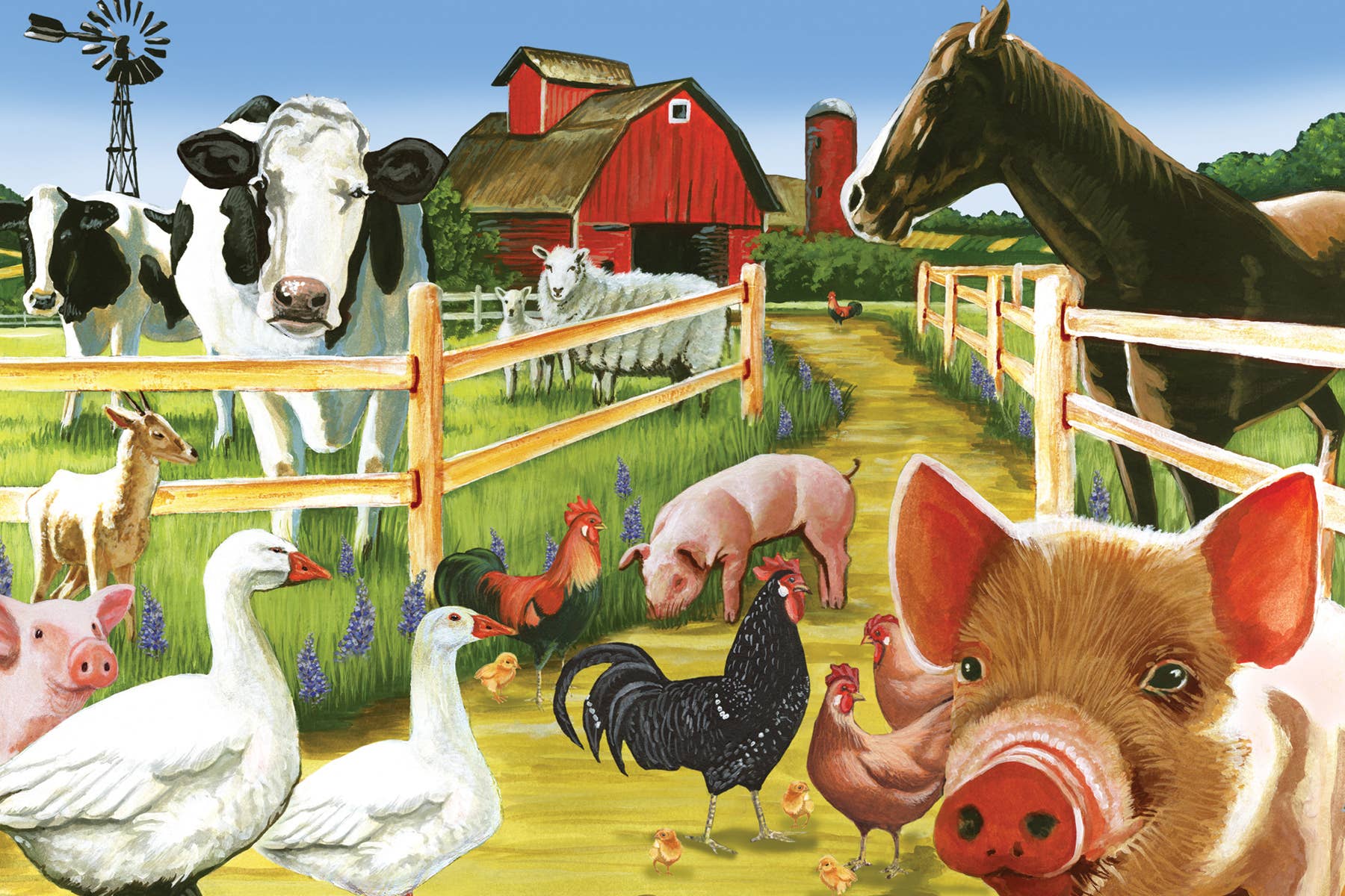 Outset Games and Cobble Hill Puzzles - Vente Puzzle – enfant - Puzzle de sol de 36 pièces Welcome to the Farm1