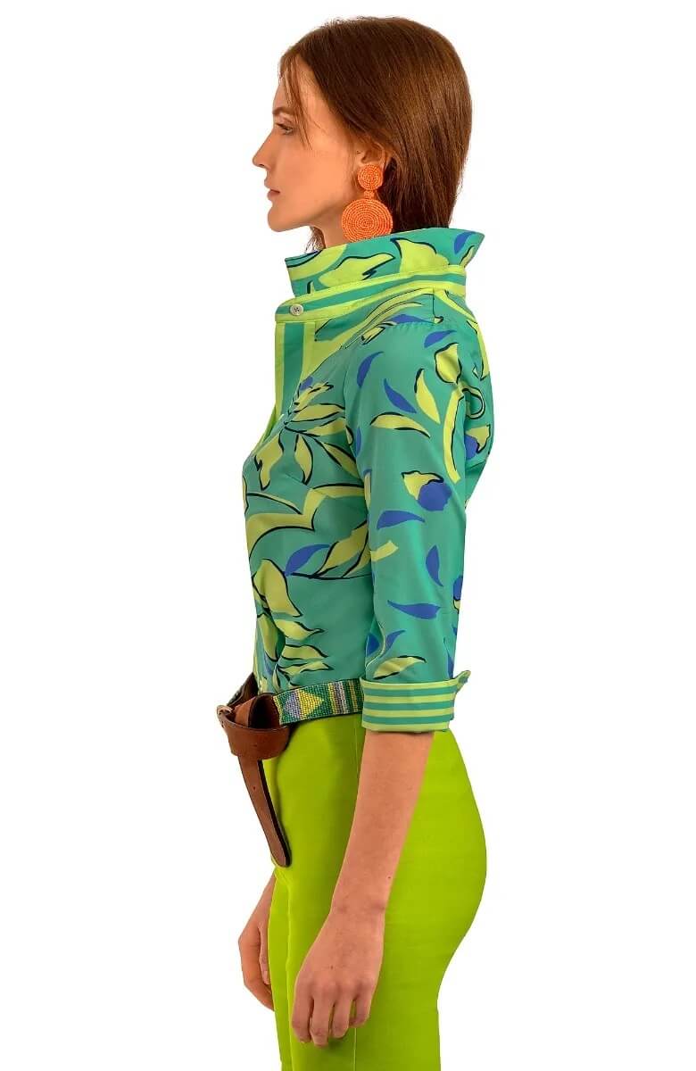 Gretchen Scott LLC - Venta al por mayor Camisa con botones - Mujer - Camisa de Novio - Floración Completa1