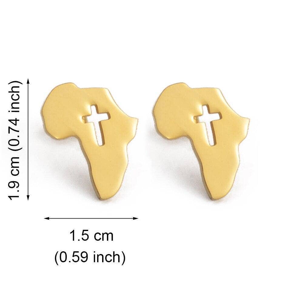 Adé & Grace - Wholesale Stud/Post Earrings - "Africa Cross Stud" Earrings1