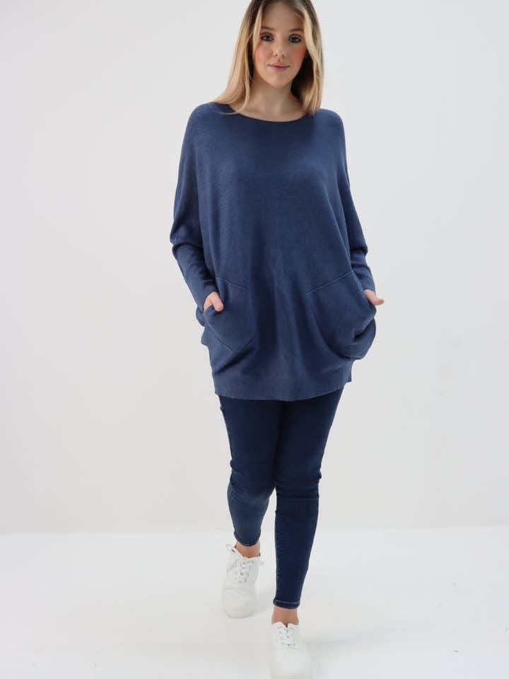 Italian Lace Back Batwing Jumper for wholesale by Miss Bold