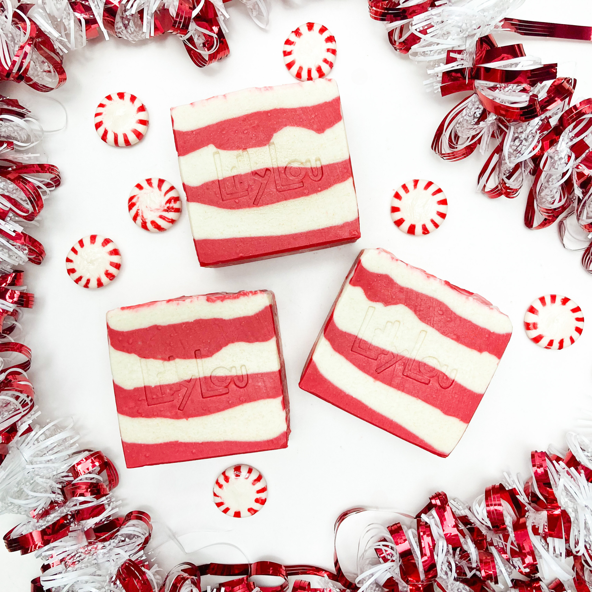 Lilly Lou Soap Co. - Wholesale Bar Soap - Candy Cane Soap Bar | Christmas Soap | Goat Milk Soap Bar2
