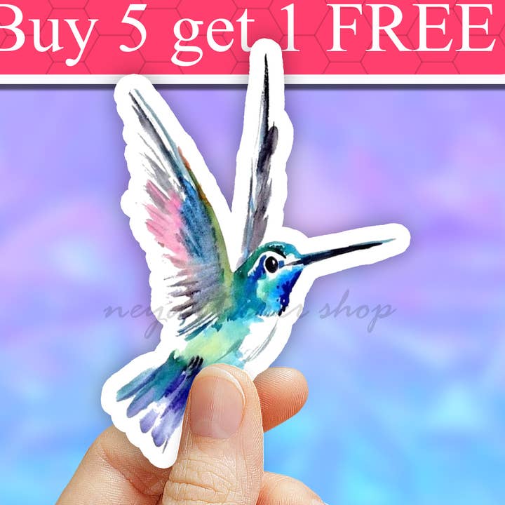Humming Bird Sticker, Animal Sticker, laptop vinyl stickers for wholesale by Neya Sticker Shop