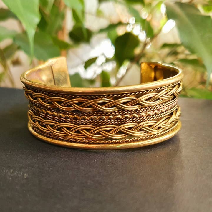 Small Brass Celtic Cuff Bracelet / Tribal / Mens Bracelet / Boho / Ethnic / Rustic / Bohemian / Hippie / Gypsy / Jewellery / Mens jewelery for wholesale by Kaali Boutique