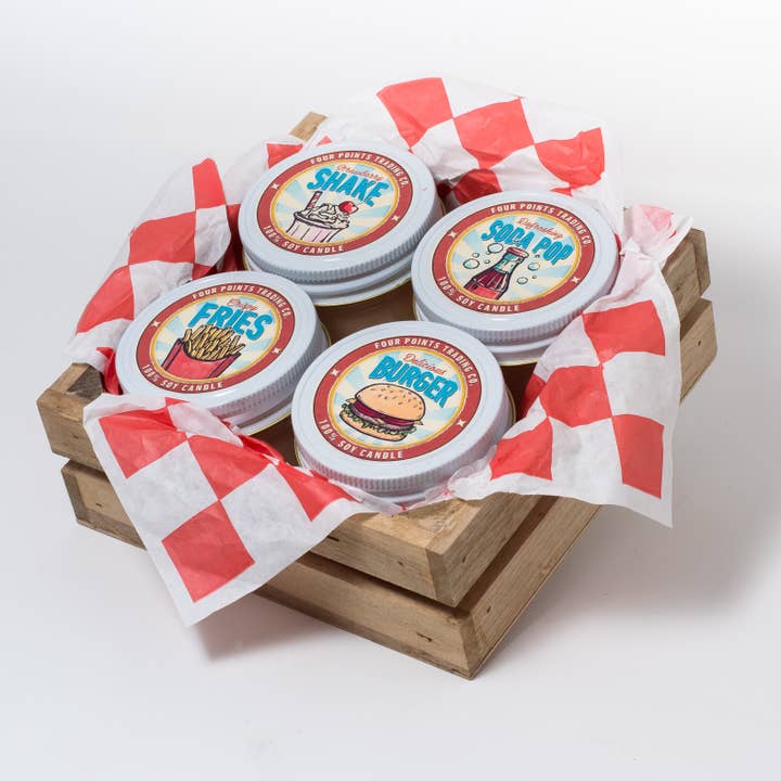 Classic 50's Lot de bougies 4 oz pour la vente par Four Points Trading Co