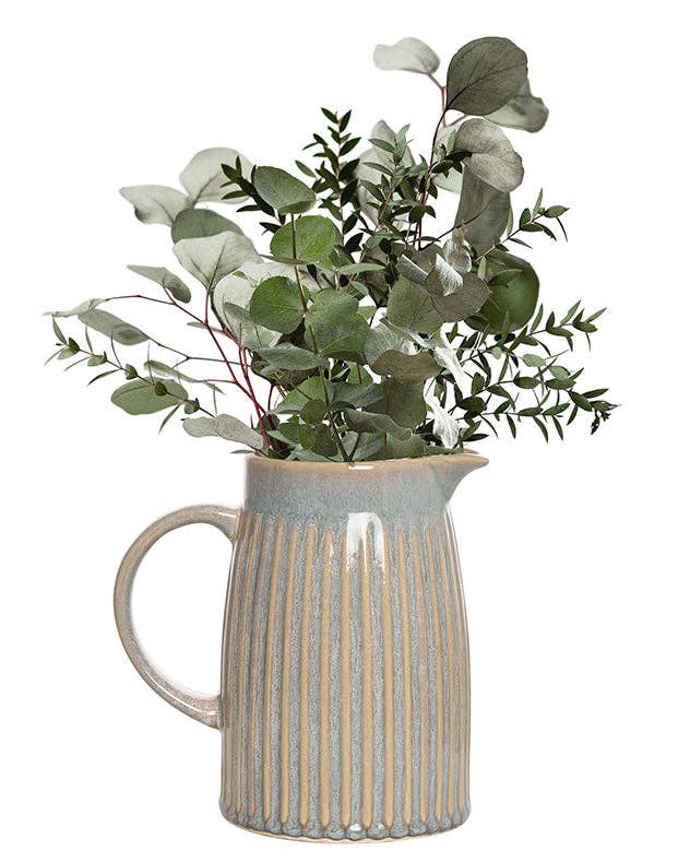 Dibor – wholesale Vase – Ribbed Blue Pitcher Jug Vase8