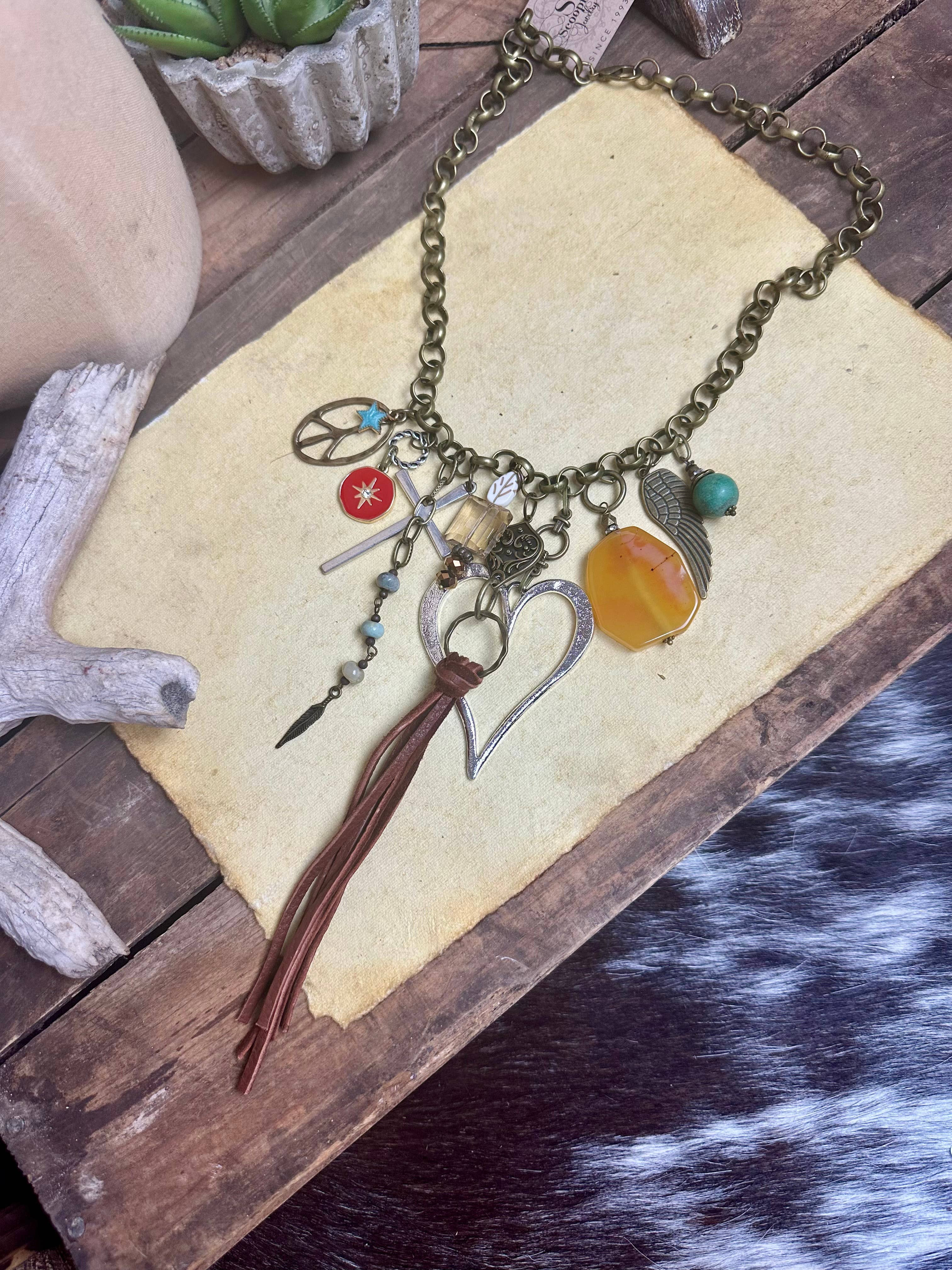 Scooples Jewelry - Wholesale Pendant/Charm Necklace - Gypsy Junk Orginals Leather 3