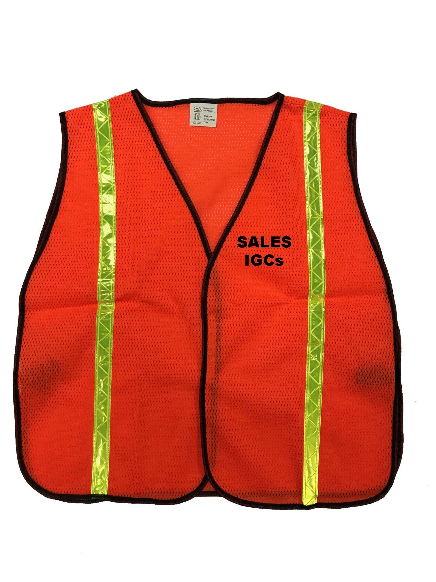 3C Products – wholesale Safety vest – Unisex – SV9200 Poly Mesh Safety Vest With 1" Wide Yellow Pvc Reflect1