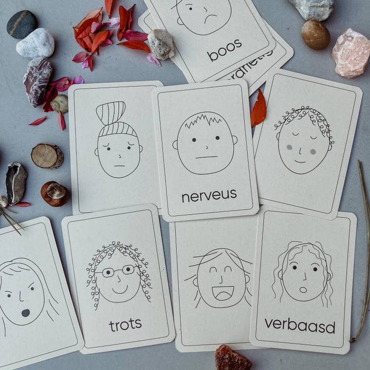 Emotie flashcards - Montessori speelgoed voor wholesale door Wildebras