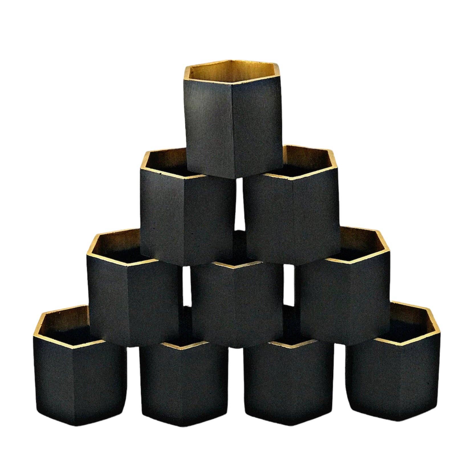 Luxdecor6 – wholesale Candle holder – 30cl Handmade Empty Candle Jars Black Gold 10.5oz Vessels1