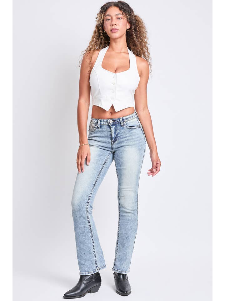 YMI - Wholesale Jeans - Women's - Mid Rise Clean Hem Premium Stitch Bootcut Jeans