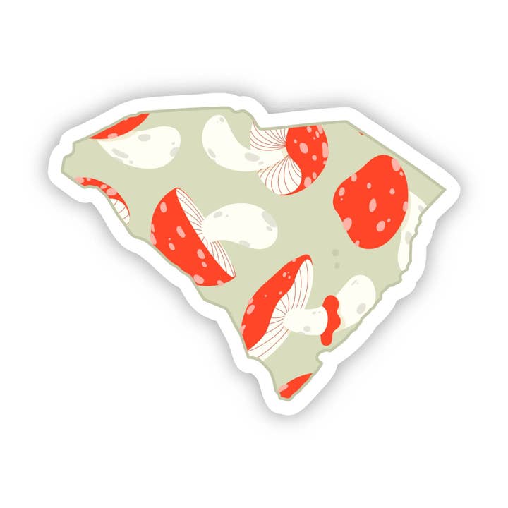 South Carolina Mushroom Pattern Sticker for wholesale by Big Moods