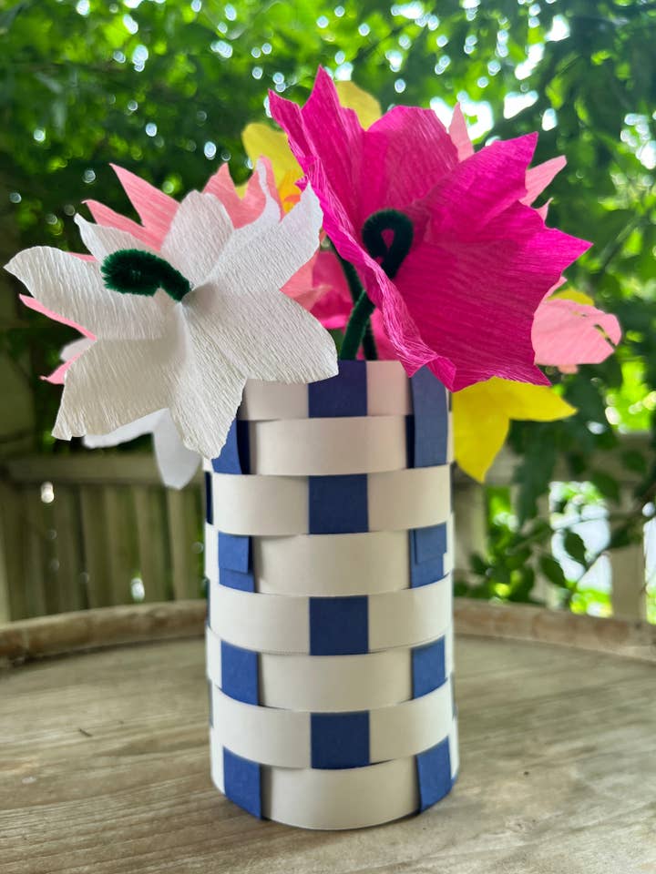 Paper Flowers & Vase Art Kit includes All Supplies for wholesale by The Artful Spirit