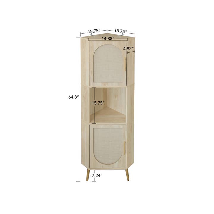 Natural Corner cabinet ,Rattan door,Freestanding Corner Tables for wholesale on Faire