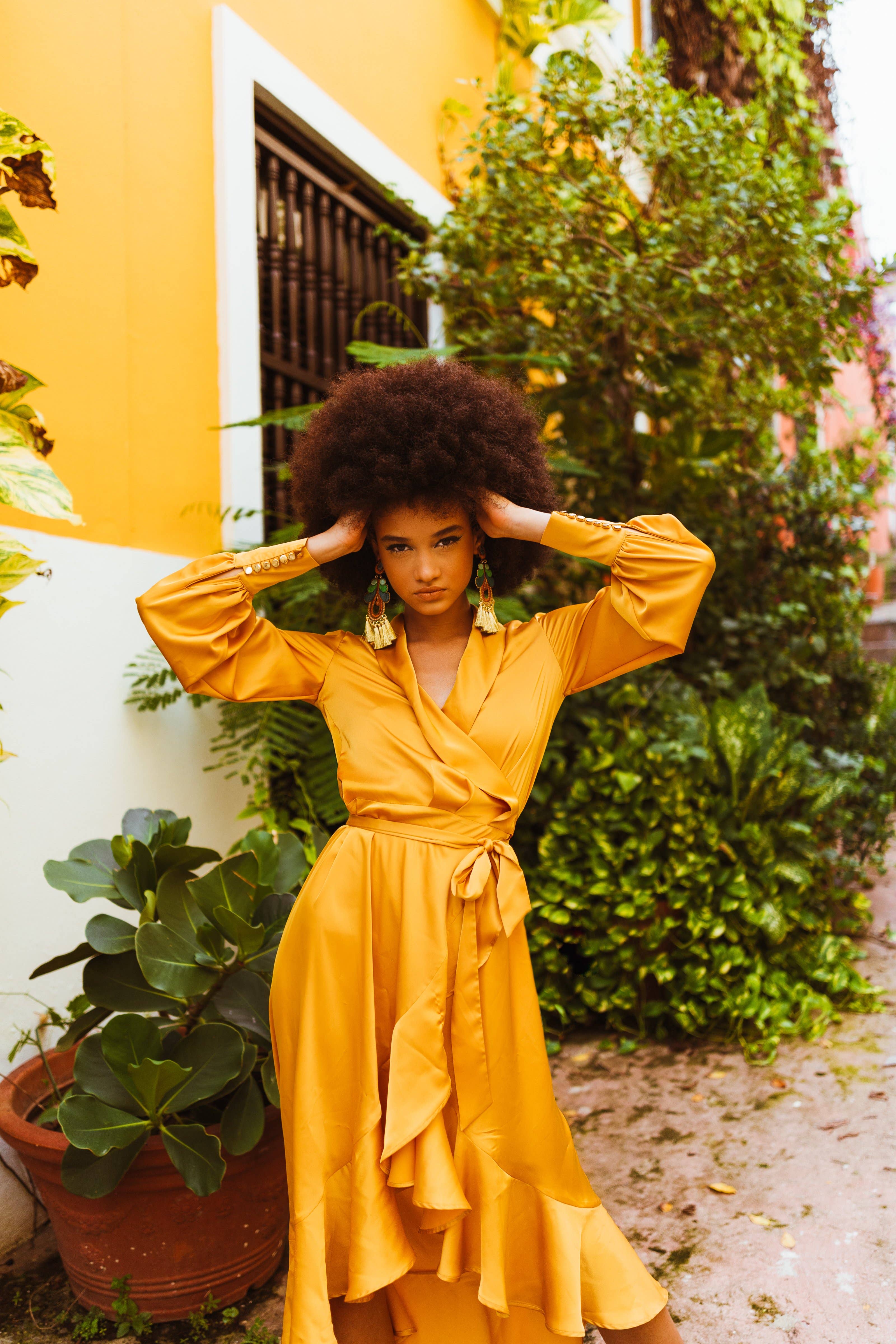 Sukiso - Wholesale Dress - Women's - Emma Wrap Dress in Marigold3