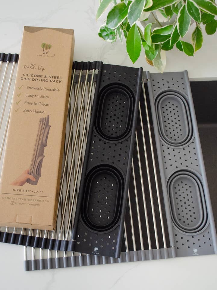 Stendibiancheria arrotolabile in silicone e acciaio per la vendita all'ingrosso da parte di Me Mother Earth