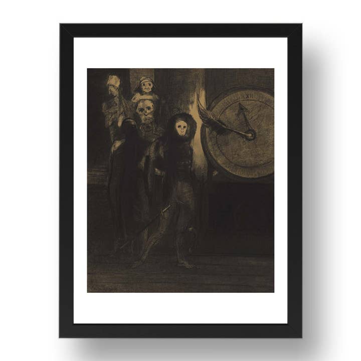Odilon Redon: The Masque of the Red Death, modernist artwork, A3 Size Reproduction Poster Print in 17x13" Black Frame for wholesale by PERIOD PRINTS