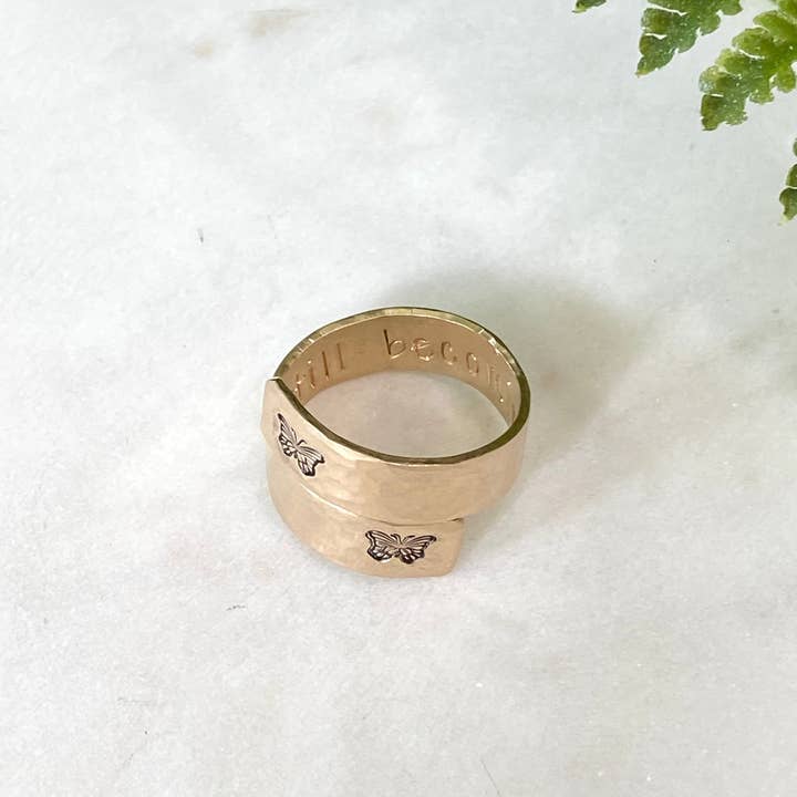 Fairwells Jewelry - Wholesale Band/Stacked Ring - Gold Filled Hidden Message Ring