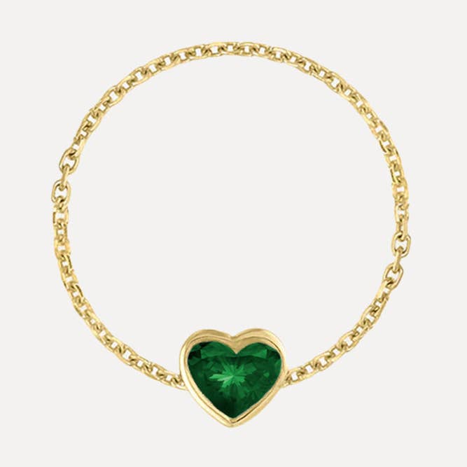 Smaragdhjärta kedjering för wholesale av Kelly Bello Design