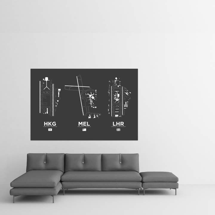 08 Left - Wholesale Art Print - Custom Three Airports3