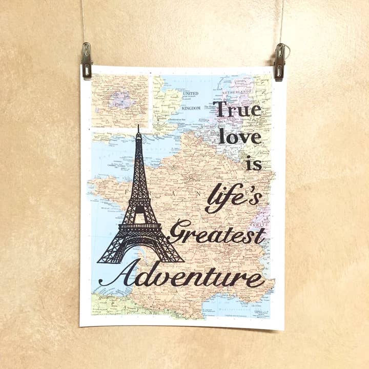 El amor verdadero es la mayor aventura de la vida: el marco de la Torre Eiffel para venta al por mayor de Bewilderberries