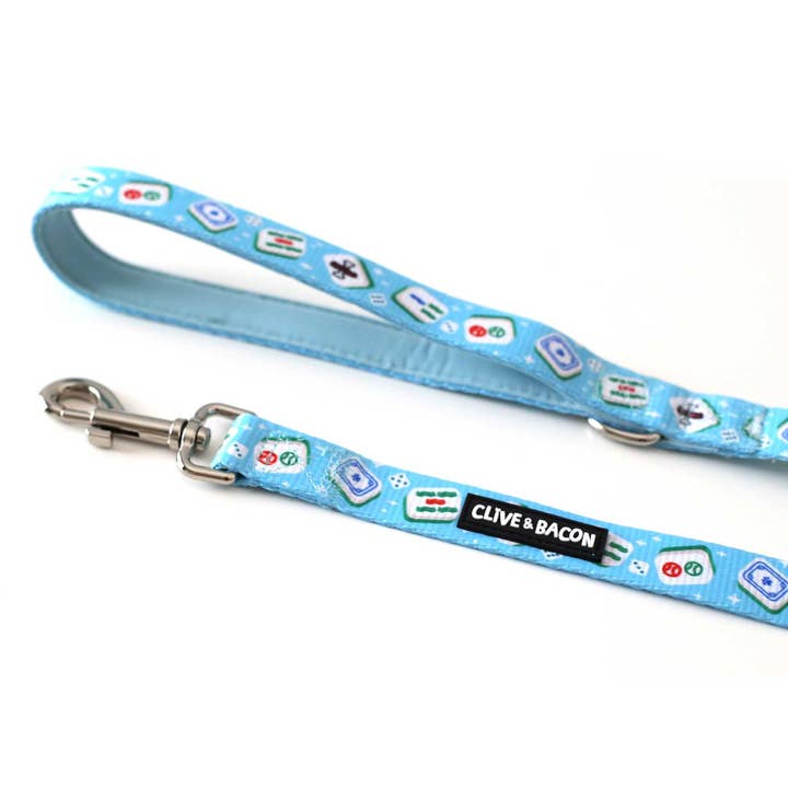 Coleira de cachorro azul Mahjong por atacado de Clive and Bacon, LLC