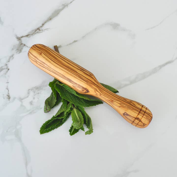 Olive Wood Muddler 9” for wholesale by Naturally Med Inc.