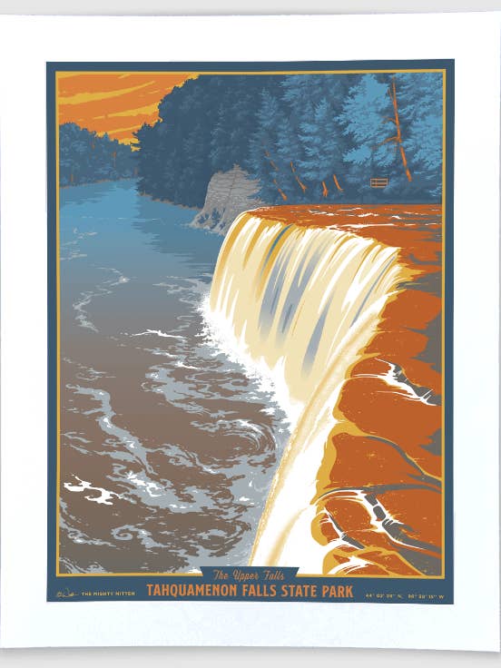 Tahquamenon Falls - Michigan Travel Art Print for wholesale by The Mighty Mitten