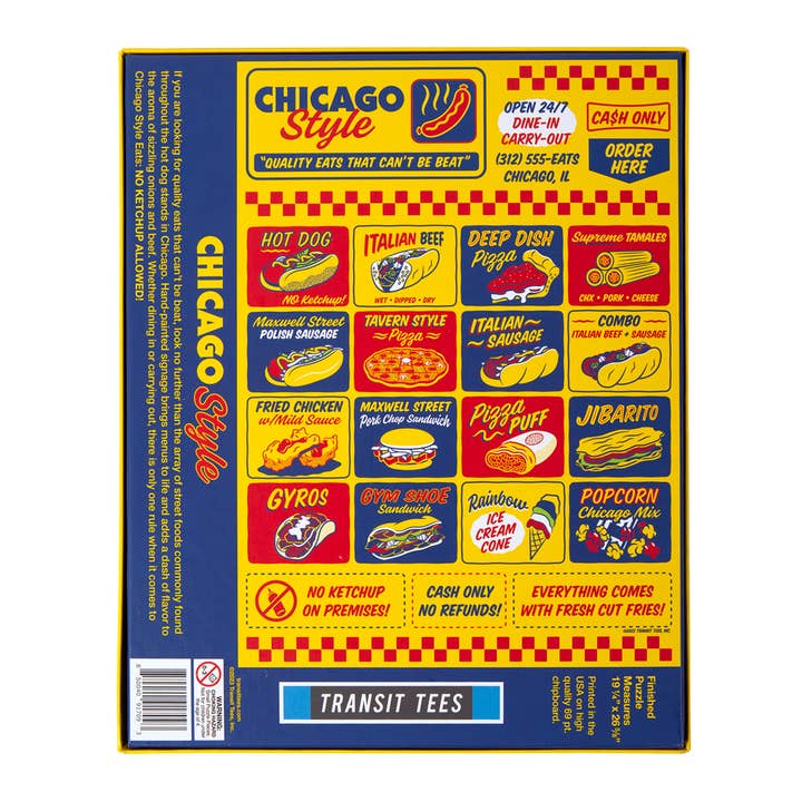 Transit Tees - Wholesale Puzzle - Adult - Chicago Style Eats 1000 Piece Puzzle5