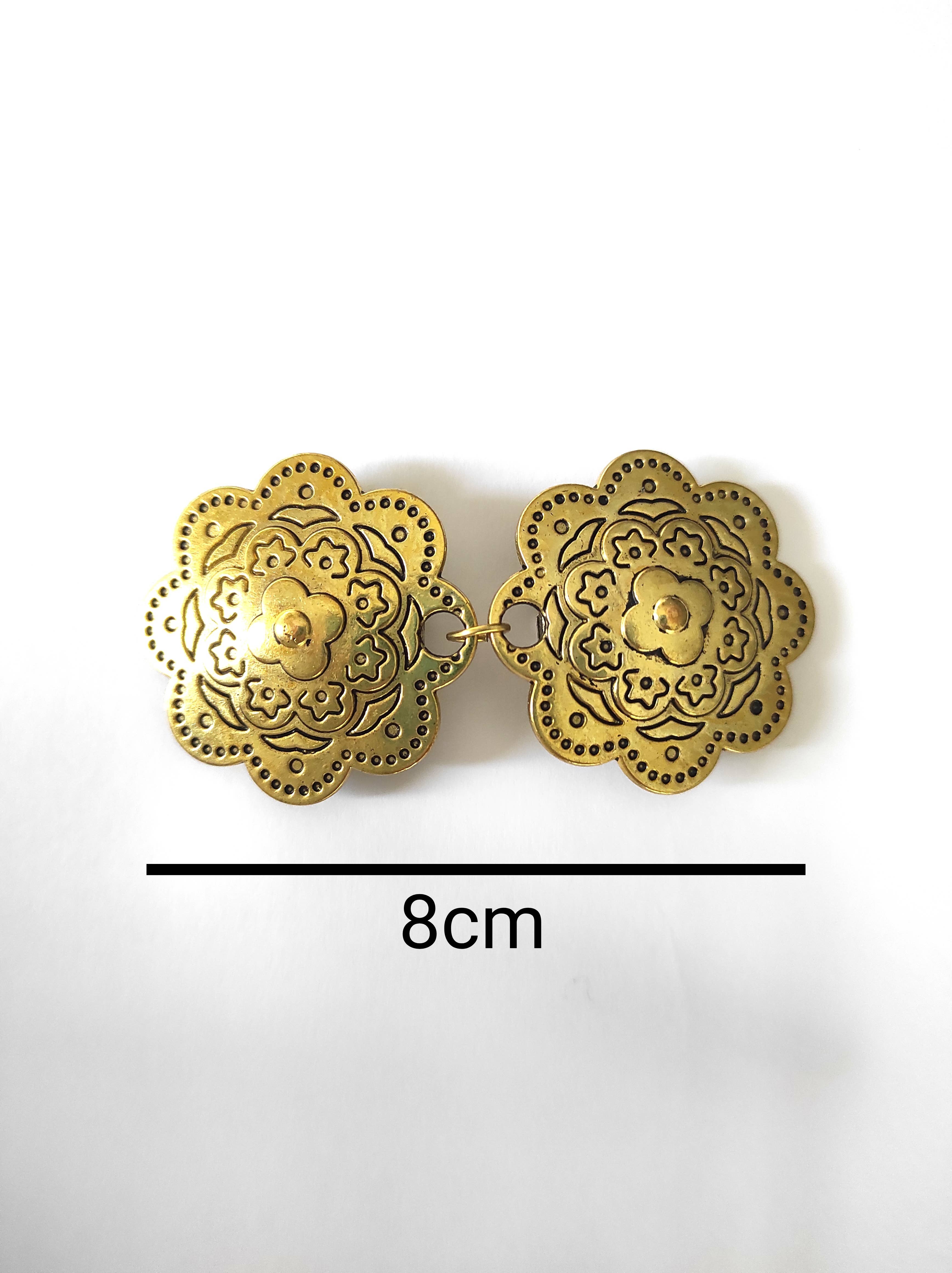 Cristina SJ creative shop - Wholesale Broche - Gouden sluiting van lagen en sjaal, Arabische tekening, jassluiting6