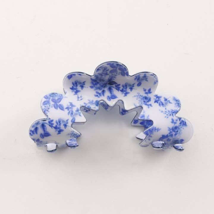 JOSSLYN by wall to wall - Wholesale Hair Clip - Women's - VINTAGE PORCELAIN STYLE HALF MOON HAIR CLAW CLIPS | 40H900