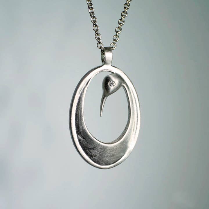 Small Crane Necklace for wholesale by Michelle Chang