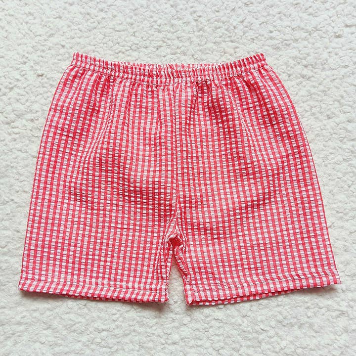 Aier Wholesale - Wholesale Shorts - Kids - Baby Boys Plaid Seersucker Fabric Shorts1