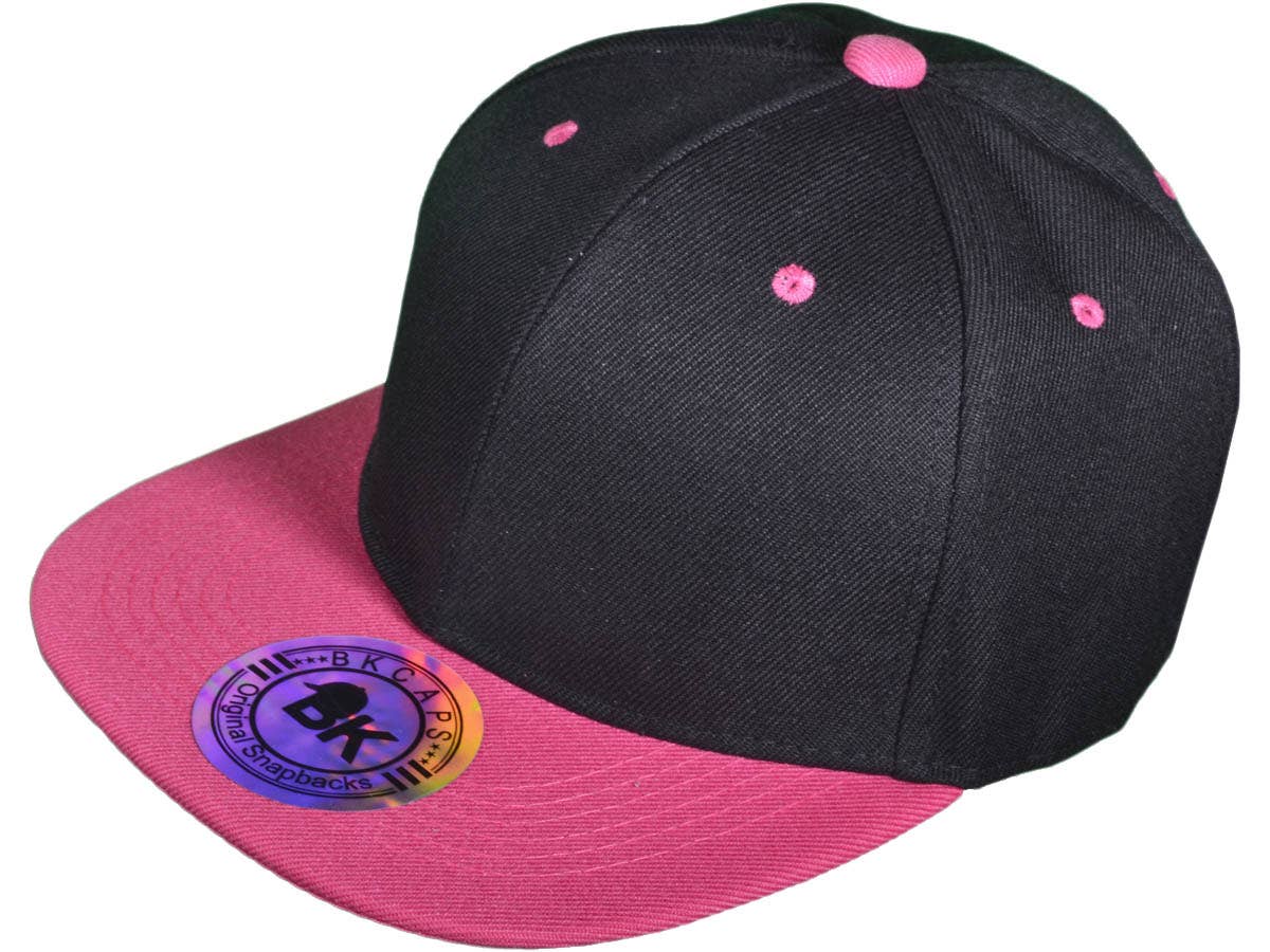 Buck Wholesale - Wholesale Flat Brim Cap - Unisex - Blank Snapback Hats - BK Caps Flat Bill Plain Vintage50