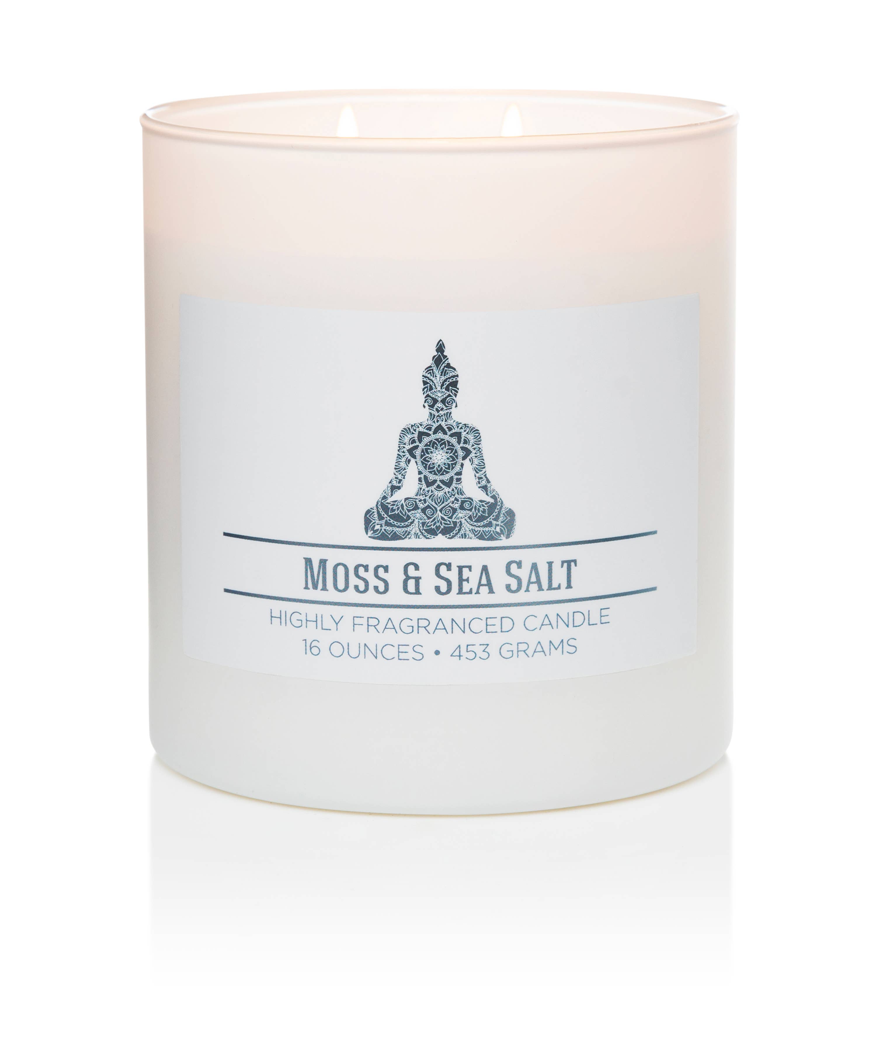 MVP Group International INC - Wholesale Jar/Filled Candle - Wellness Aromatherapy Candle Moss & Sea Salt, 2 Wick, 16oz1