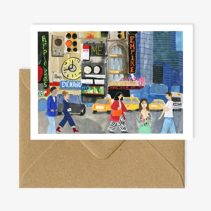 A6 double card "Time Square" for wholesale by Marina Vandel