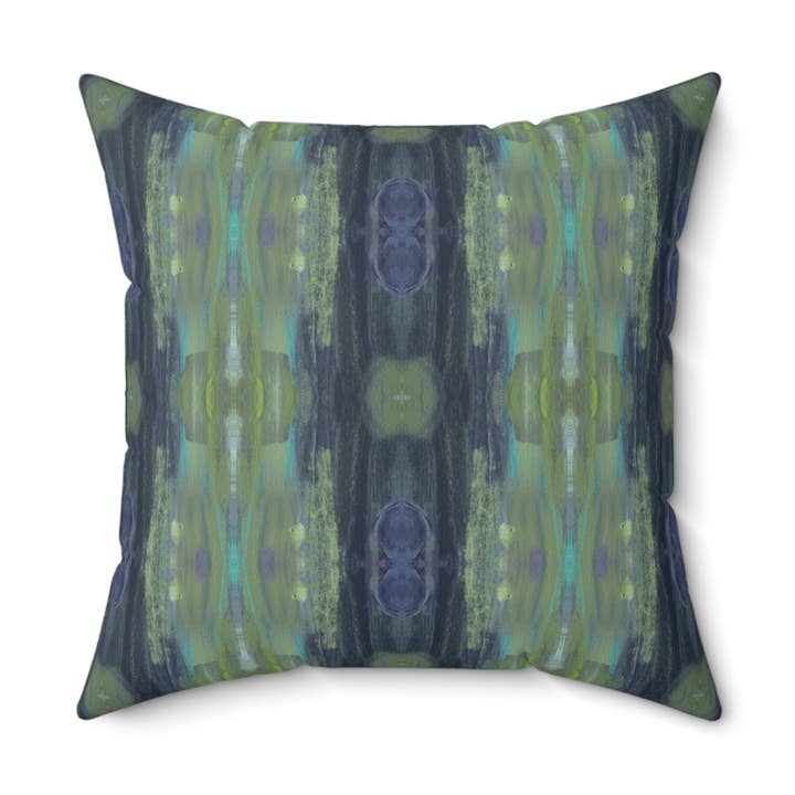 Velvet Square Pillow - Green / Blue / Purple Geometric for wholesale by PALMER K Designs