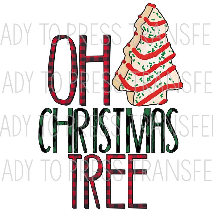 Oh Christmas Tree Sublimation Transfer T273 pour la vente par BreezePrintCo