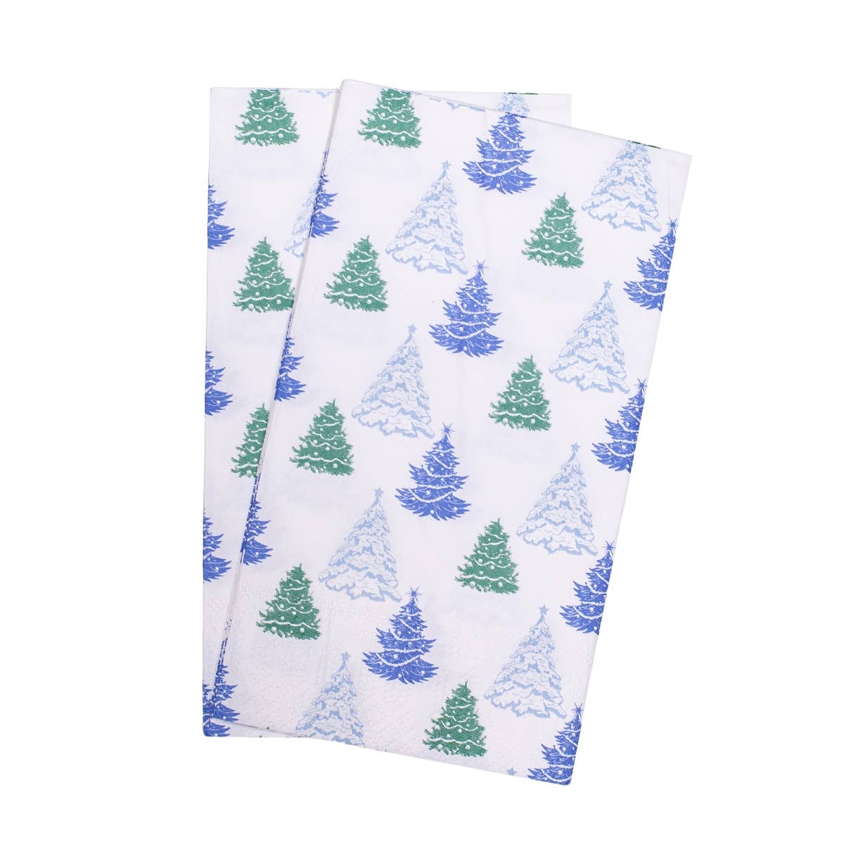 The Royal Standard - Wholesale Disposable Napkin - Evergreen Dreams Guest Napkins   White/Multi   4.25x7.750