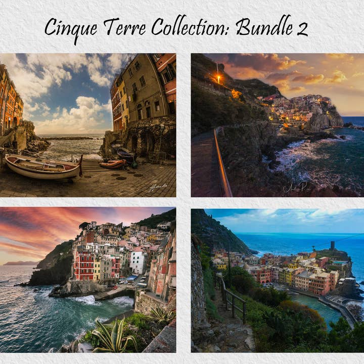 4 st Författare utskriftsduk/plexi Tillverkad i Italien 5 TERRE Coll 2 för wholesale av Andrea Risi Fine Art Photography
