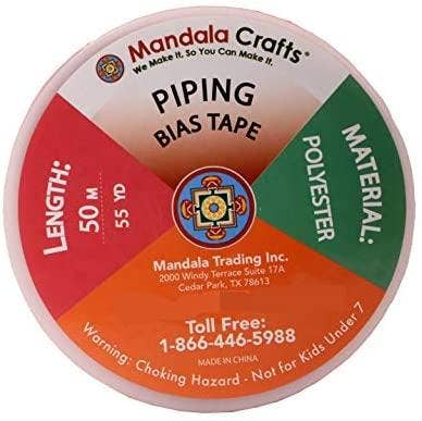 Mandala Crafts - Wholesale Craft Supplies - Mandala Crafts Maxi Piping Trim, Single Fold Bias Tape, Welting Cord from Cotton Polyester for Sewing, Trimming, Upholstery18
