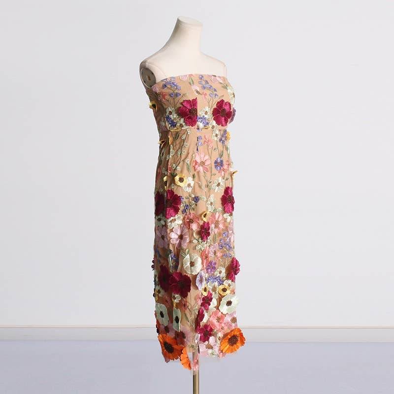 Productseeker - Venta al por mayor Vestido - Mujer - Vestido tubo ajustado con bordado floral10