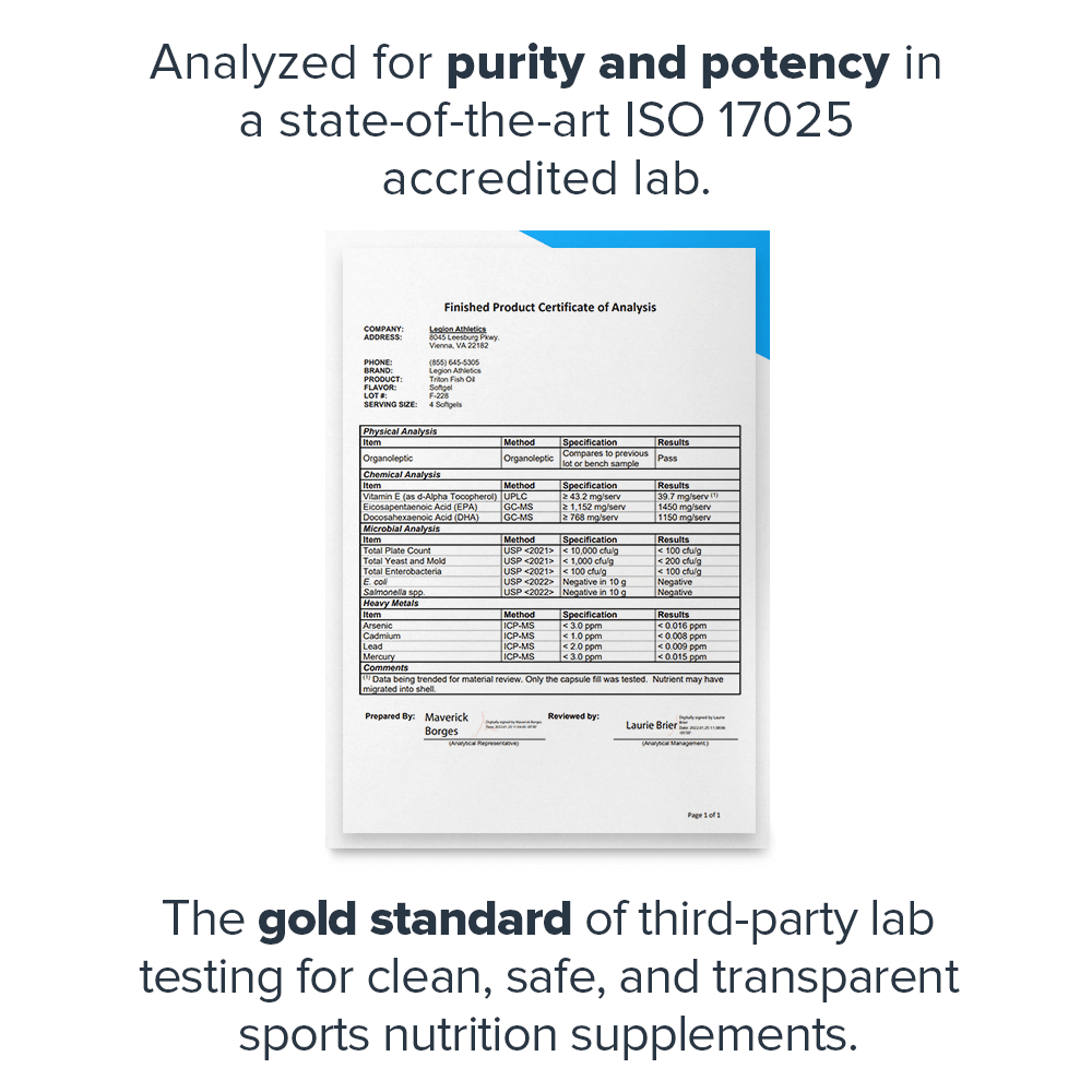 Legion Athletics, Inc. – Suplemento/vitamina oral por atacado – Suplemento de Óleo de Peixe Triton - 30 Doses3