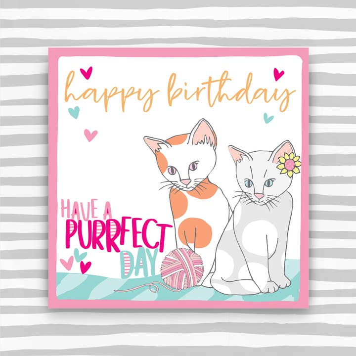 Kittens - Happy Birthday Greeting Card (OC29) for wholesale by Molly Mae Ltd