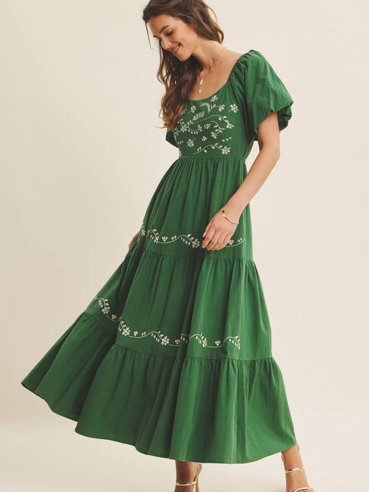 MÜHELOS ÄTHERISCHES BESTICKTES BAUMWOLL-BABYDOLL-MAXIKLEID für den Großhandel von in february